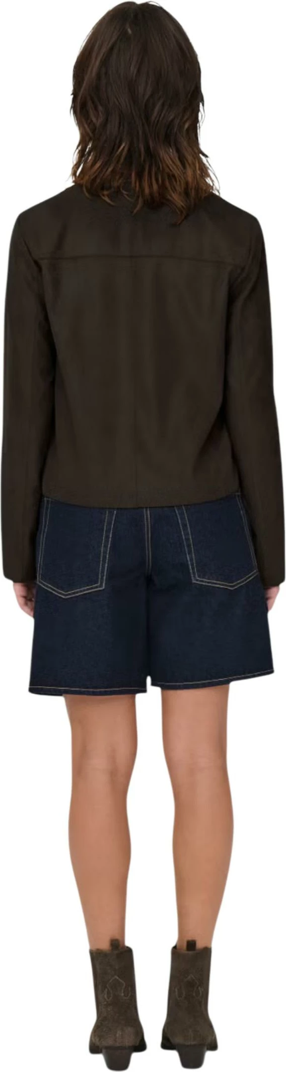 Jakne femra Jacqueline de Yong JDYNICO Faux Suede, kafe e errët [Madhësia: M]