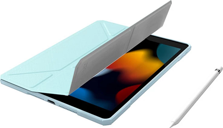 Mbështjellës folio AmazingThing Titan Pro për iPad Air 11" (M3, 2025/7 gen), kapak magnetik-stendë, mbajtës Apple Pencil me karikim, shpinë transparente, ngjyrë blu