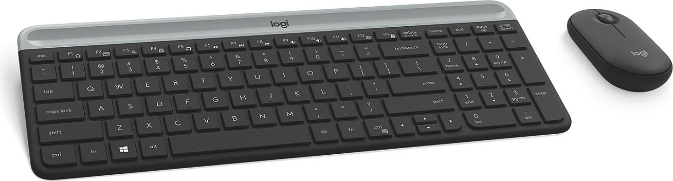 Set tastierë dhe maus wireless Logitech Slim, i zi