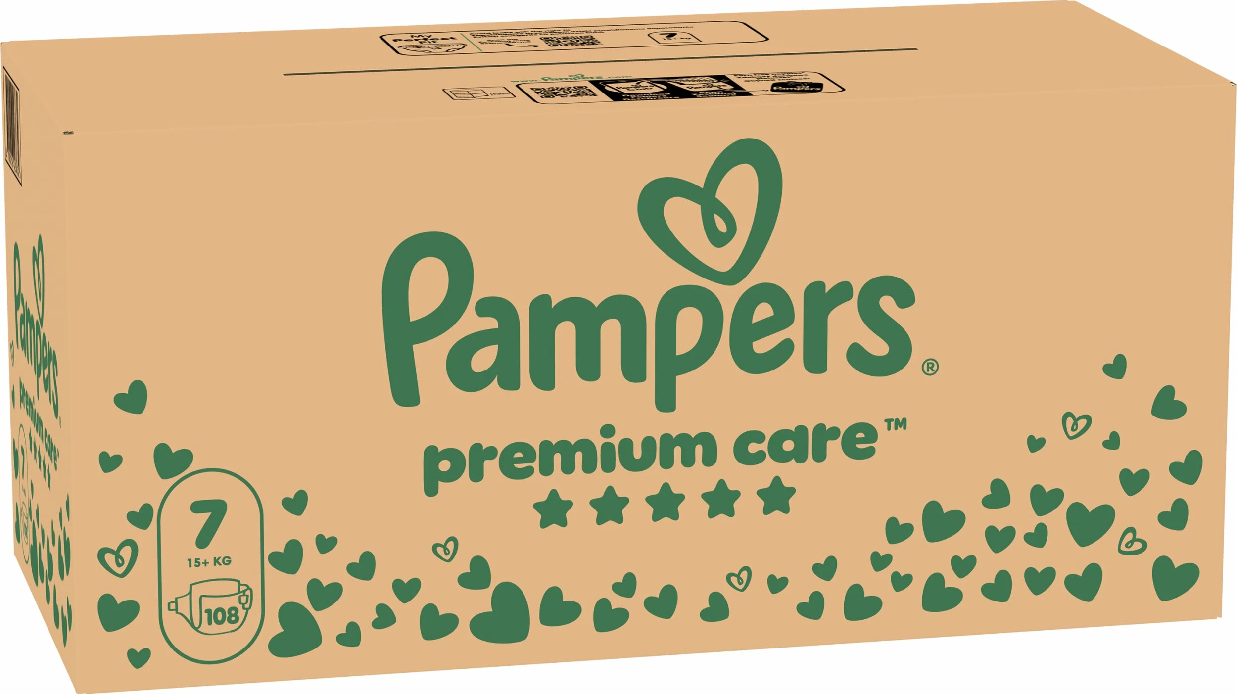 Pelenë Pampers Premium Care Nr. 7 (15+ kg), 108 copë