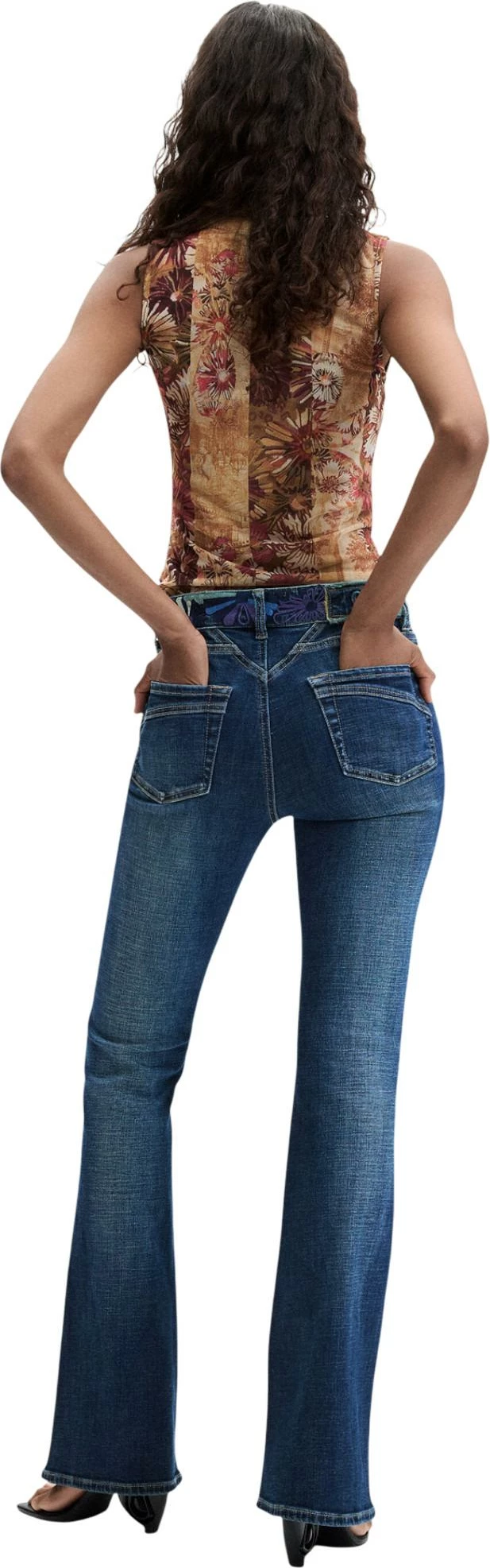 Pantallona xhins për femra Desigual DENIM_HIPBEL 26WWDD21, të kaltra [Madhësia: S]