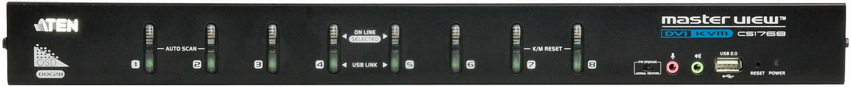 Switch KVM ATEN CS1768, 8 porta, DVI, USB, audio, i zi
