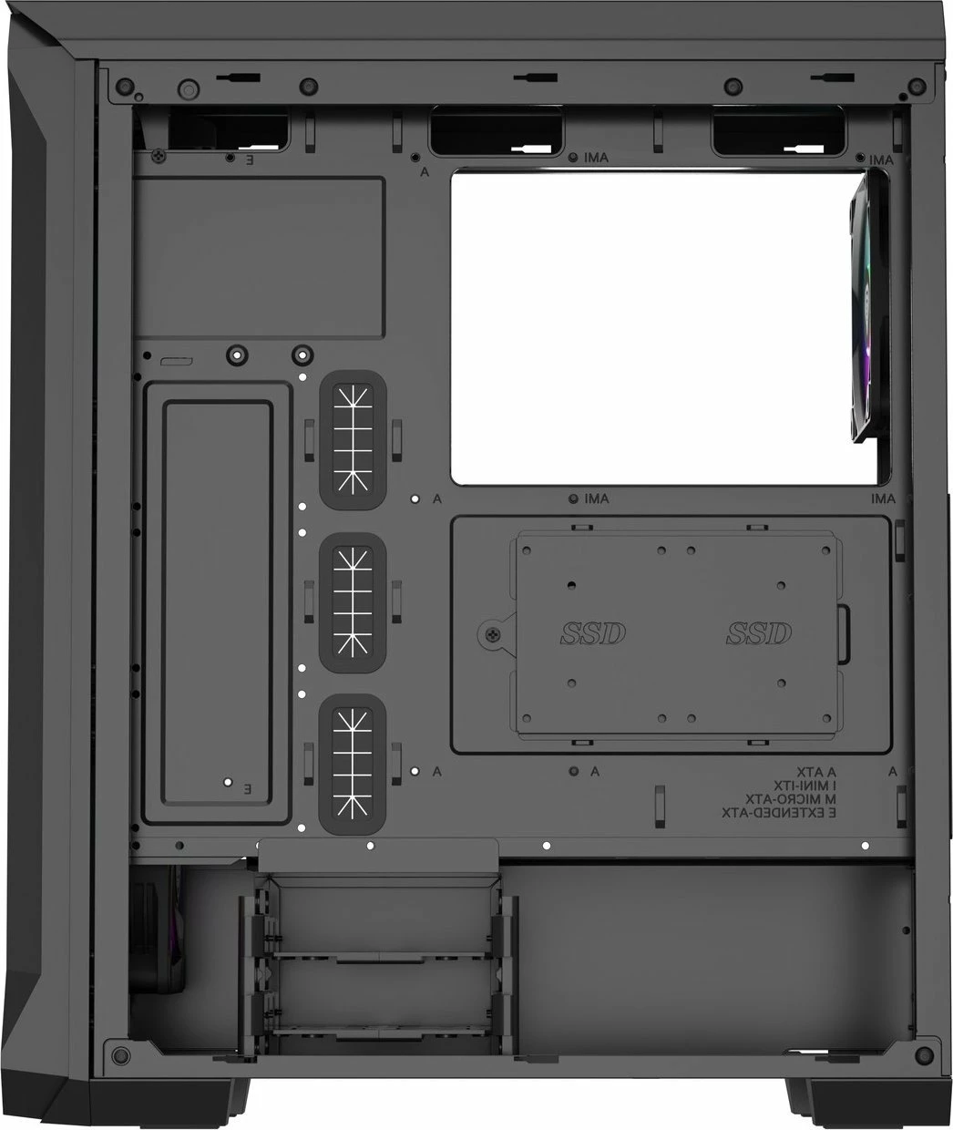 Kasë GENESIS Irid 505 ARGB V2 NPC-1518 Midi Tower ATX/Micro ATX/Mini-ITX, 4x120mm ARGB fan, xham i kalitur, e zezë