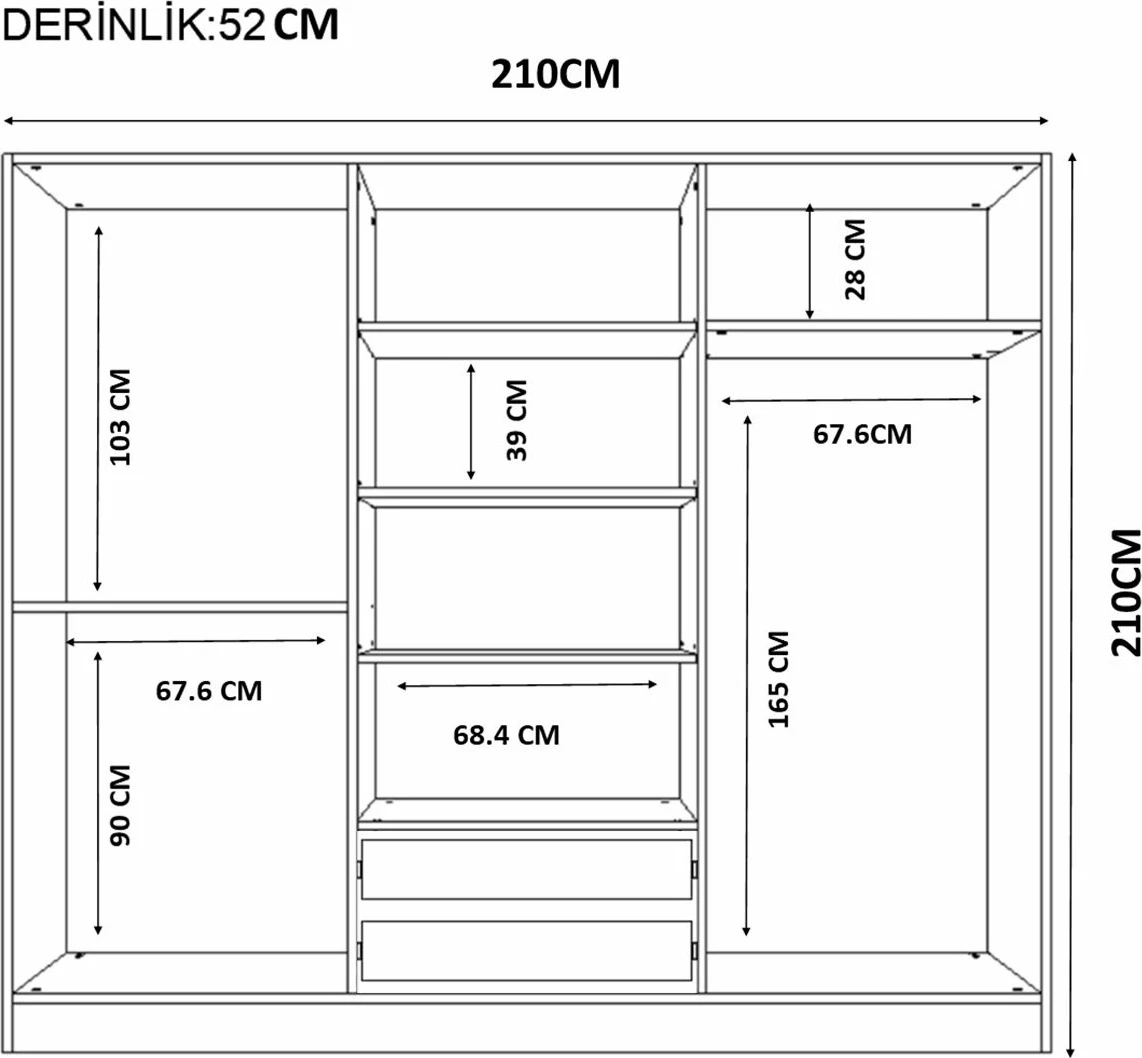 Dollap Skye Decor, ngjyrë e bardhë mat, RB-186-05