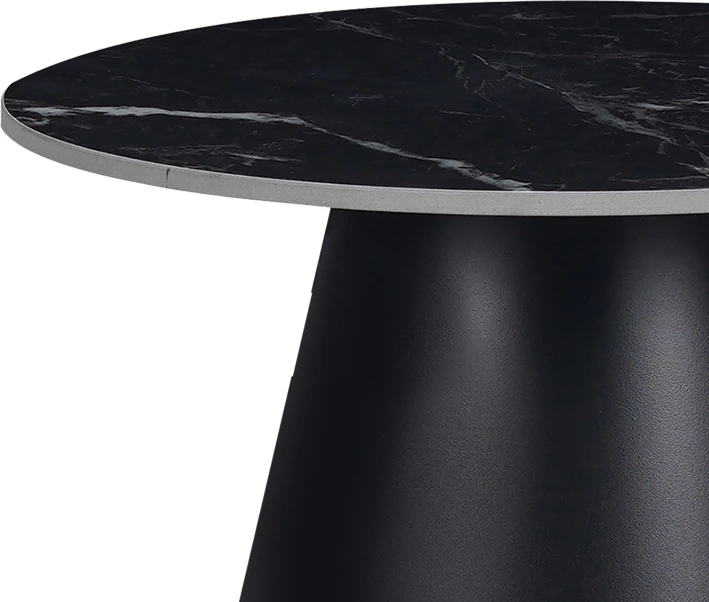 Tavolina anësore Fabrin Inart, gur i sinteruar, metal i zi, set