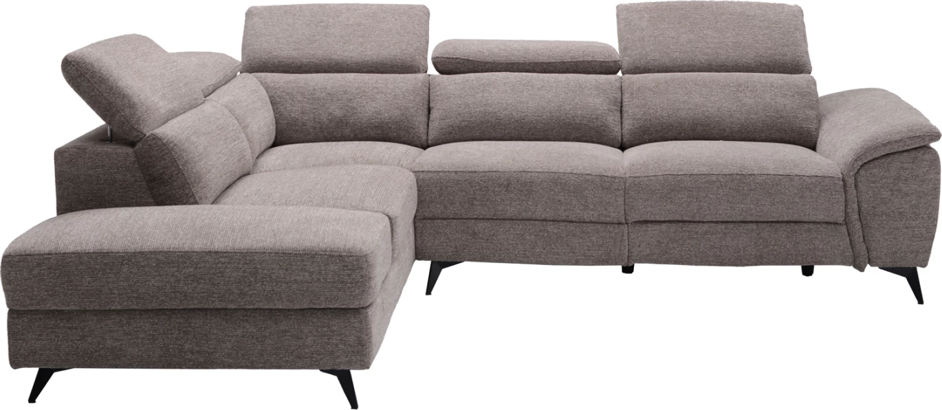 Këndare e majtë me recliner dhe hapësirë për depo, RESTRO FH3339.02L, material bezhë, 284x224x76cm