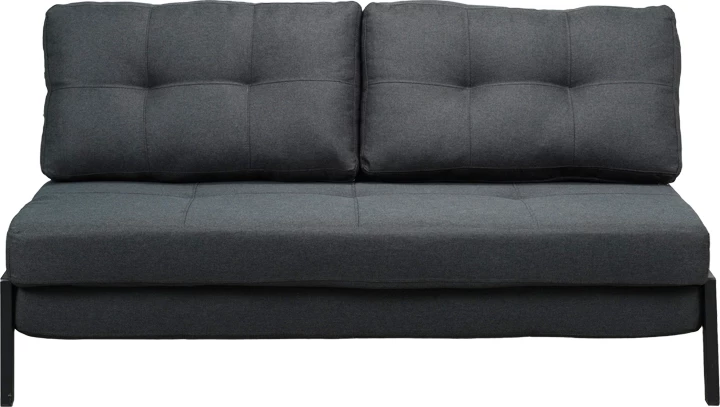 Krevat-sofa dy ulëse, ngjyrë gri e errët, këmbë të zeza, 150x92x77cm