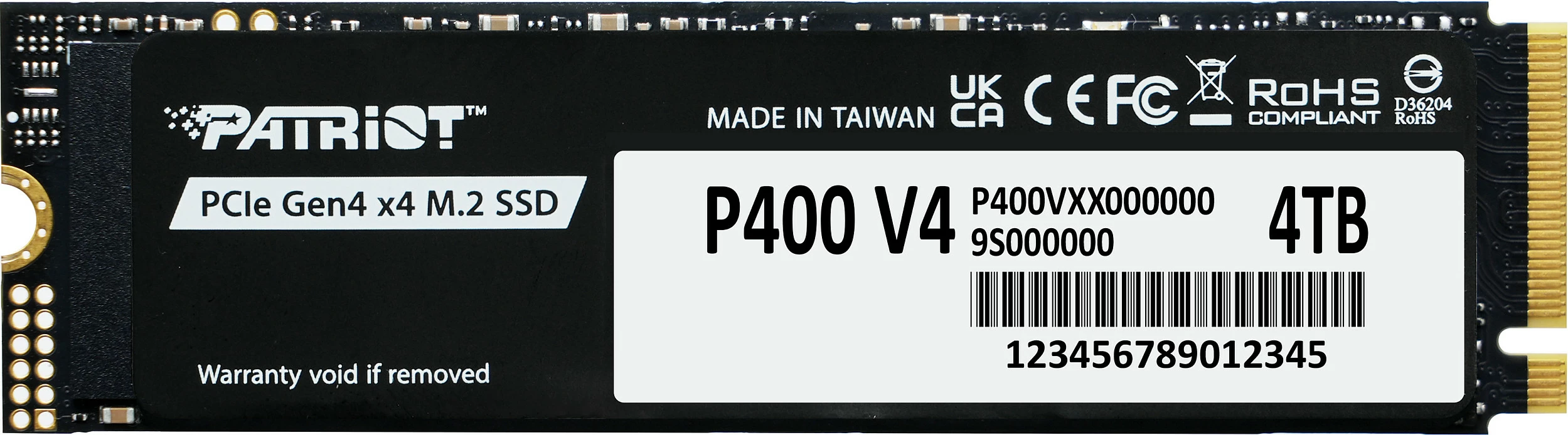 SSD M.2 Patriot P400 V4 4TB, NVMe PCIe 4.0 x4, 2280, i zi