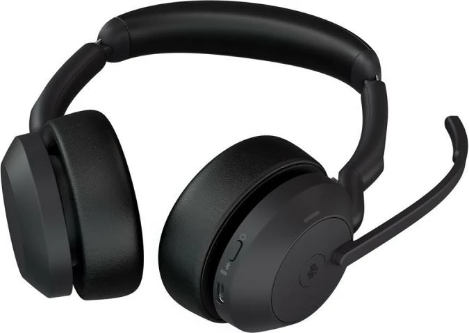 Kufje me mikrofon Jabra Evolve2 55 MS Stereo 25599-999-889 on-ear, wireless 30m, kabllo 1m, të zeza