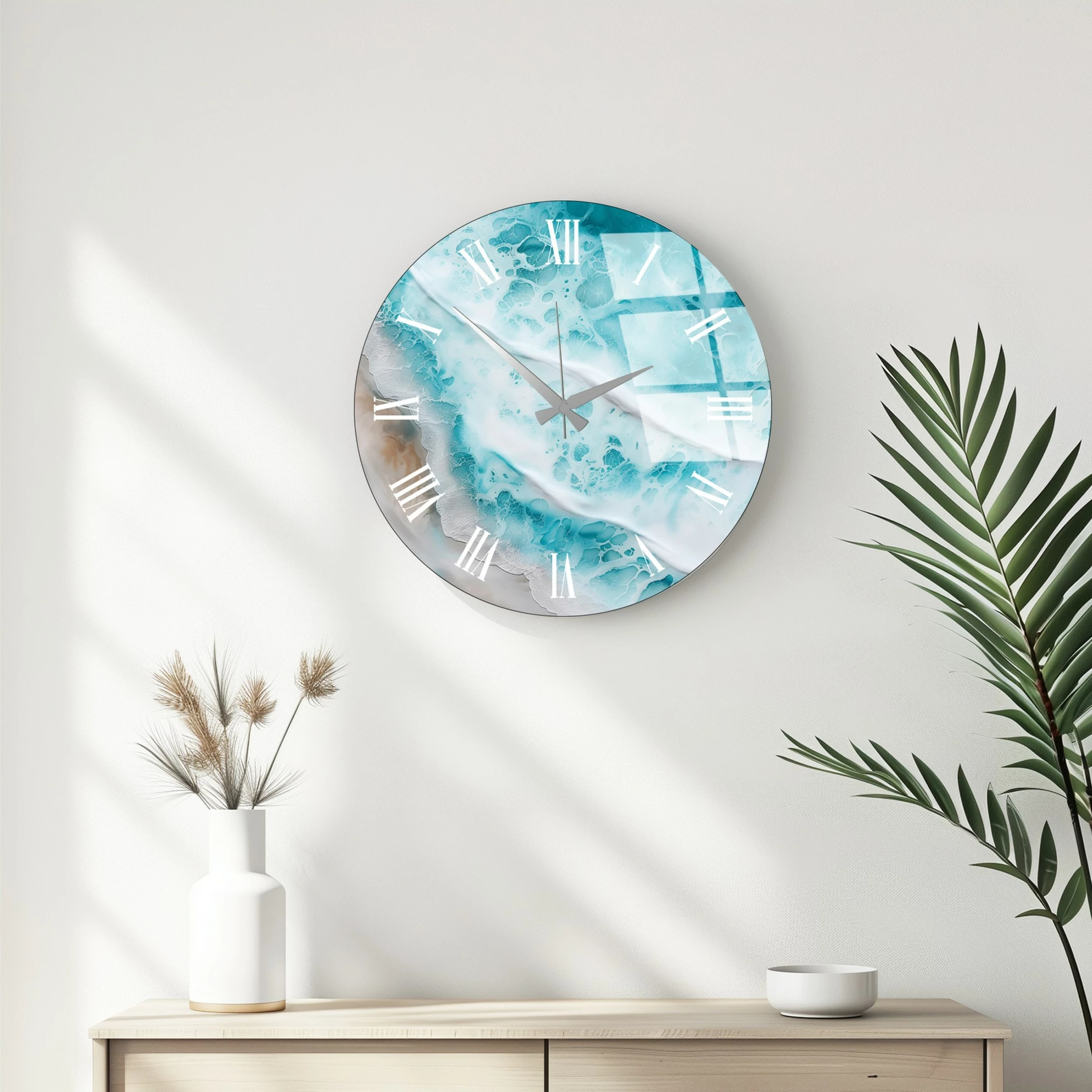 Orë muri dekorative prej qelqi, Wallity Huhu340, 40x40cm