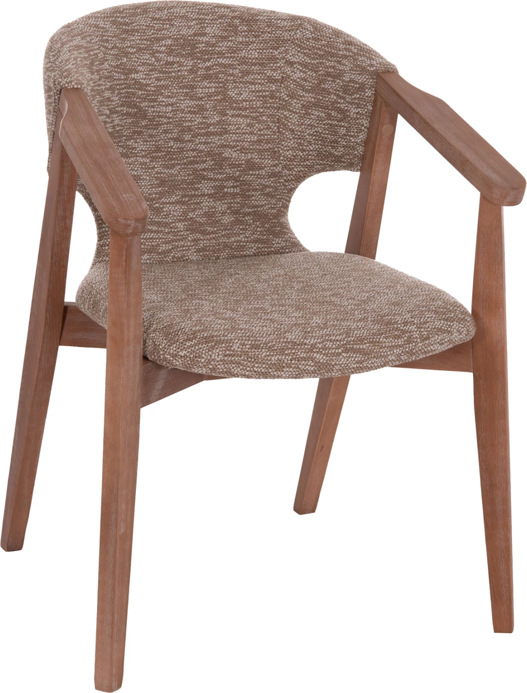 Karrige me mbështetëse për ngrënie YEGER, dru ahu, ngjyrë e bardhë e lehtë-kafe, FH9995.03, 59x58x78cm