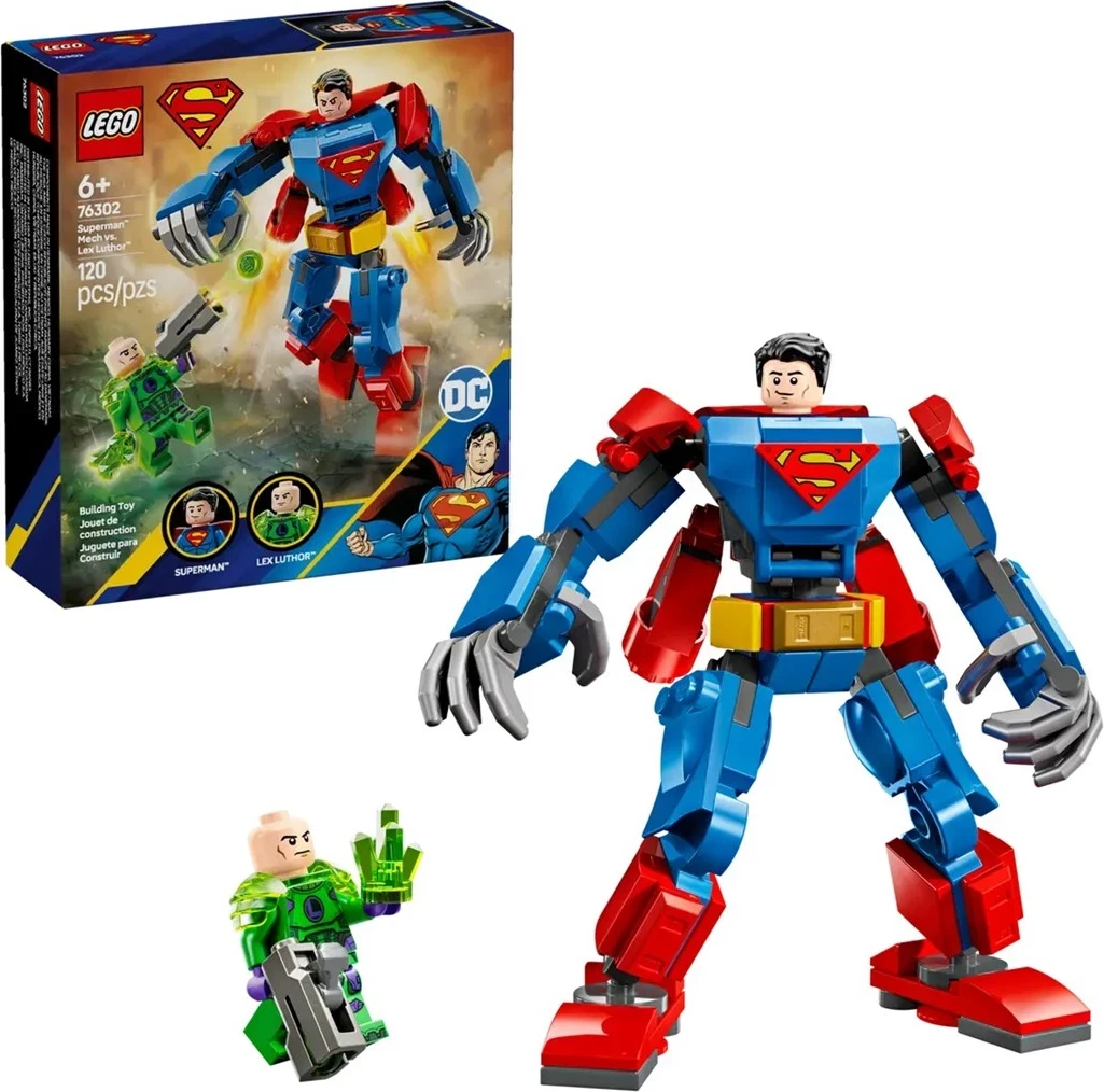 Set LEGO DC 76302 Superman Mech vs. Lex Luthor, për fëmijë 6+