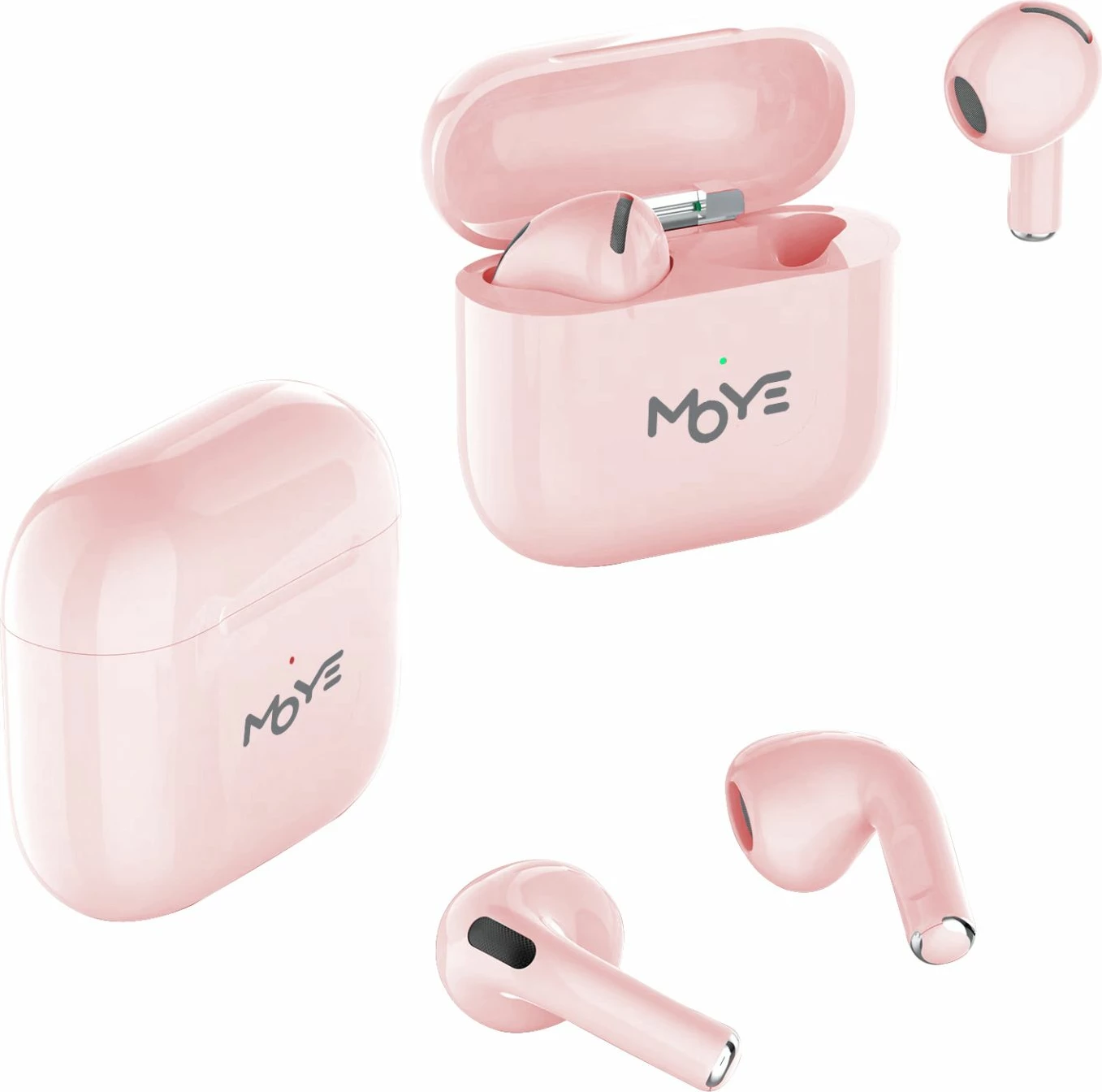 Kufje MOYE Aurras 3 Lite, Bluetooth 5.4, deri 5 orë punë, USB-C, me kuti karikimi, rozë