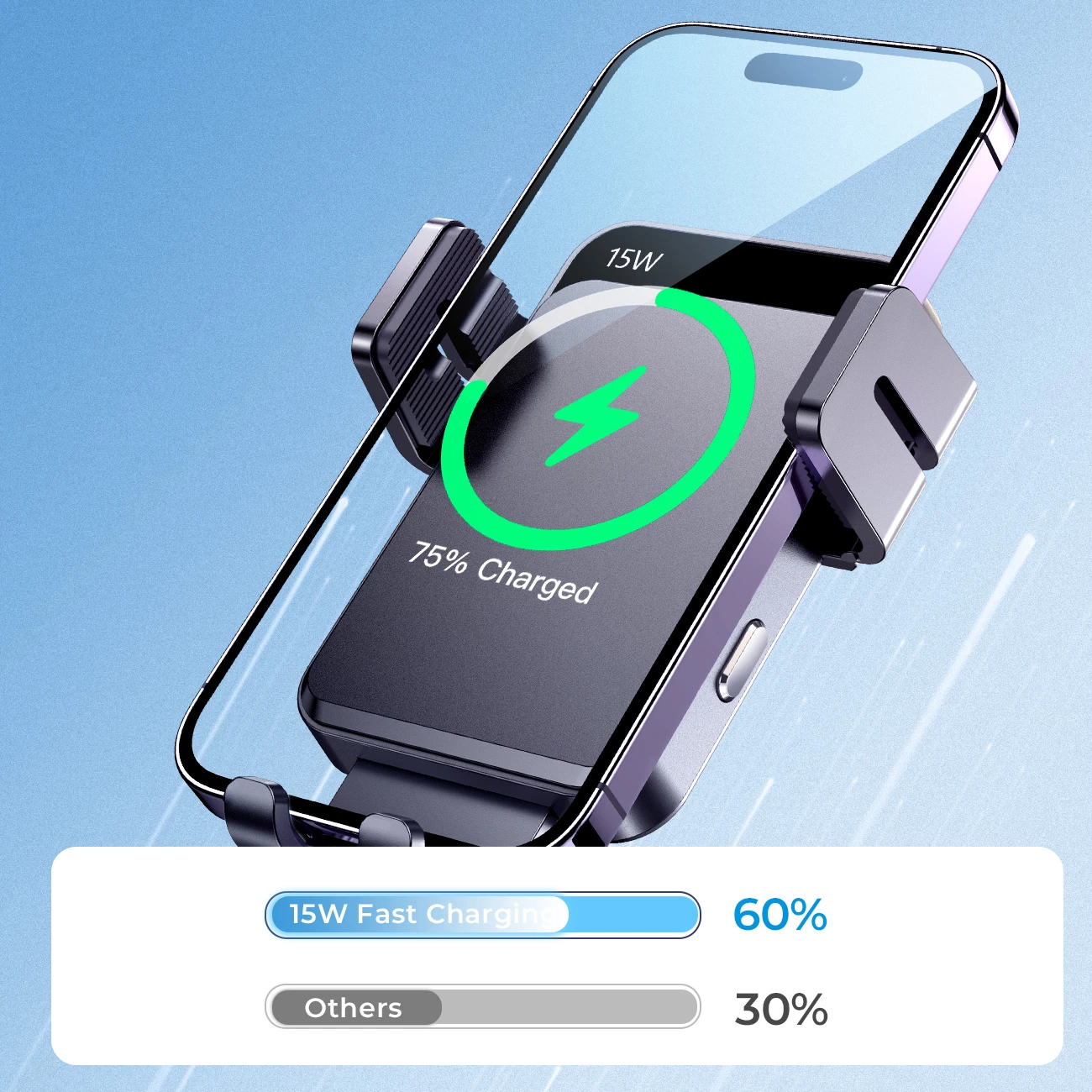 Mbajtës elektrik telefoni Joyroom JR-ZS219 me karikues wireless 15W, i zi