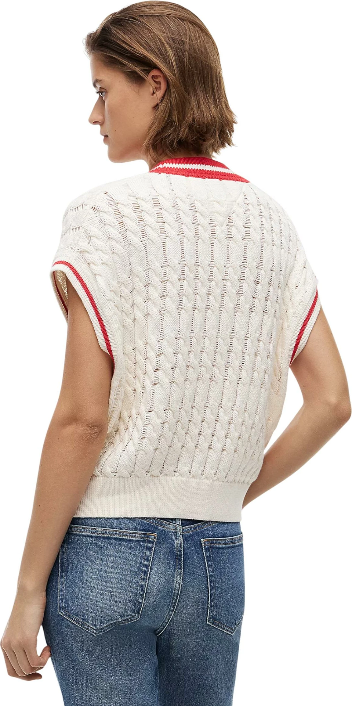Jelek xhemperi për femra Tommy Hilfiger Jeans DW0DW22927, ngjyrë krem [Madhësia: S]