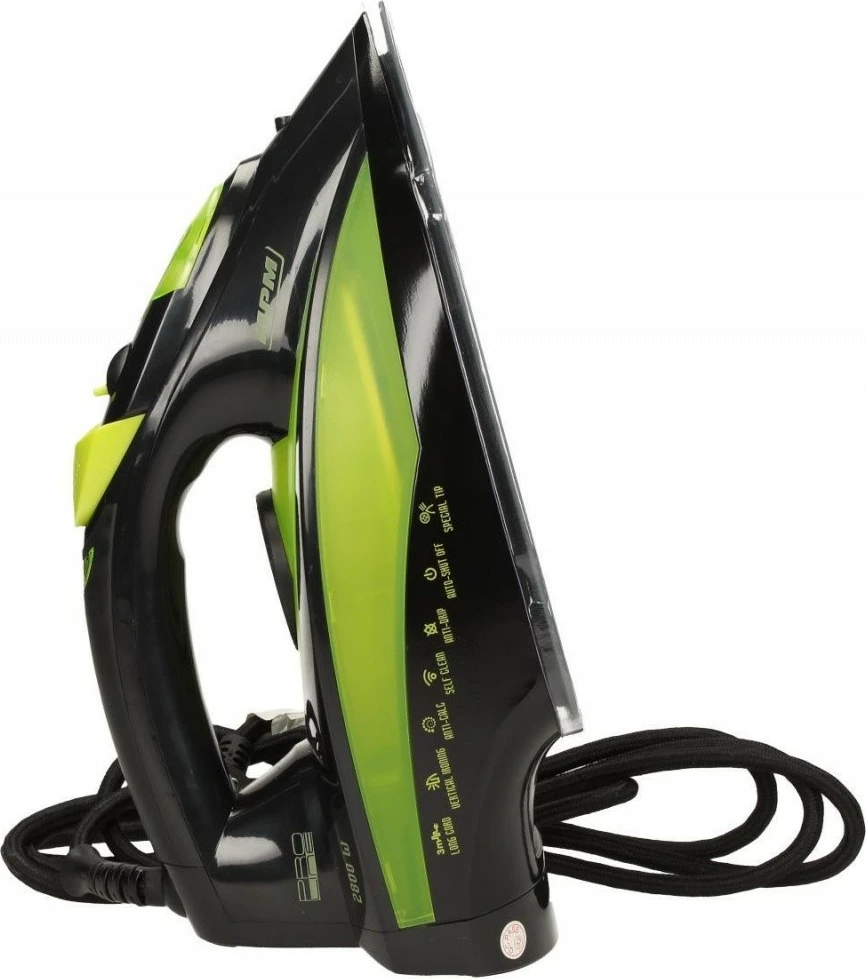 Hekur me avull MPM MZE-04/C, 2800W, taban qeramike, i zi/gjelbër