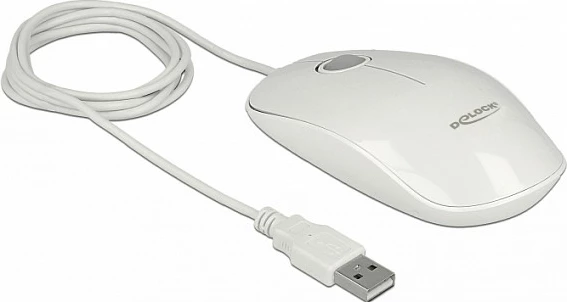 Maus DeLOCK 12537, USB-A, 1200 DPI, e bardhë