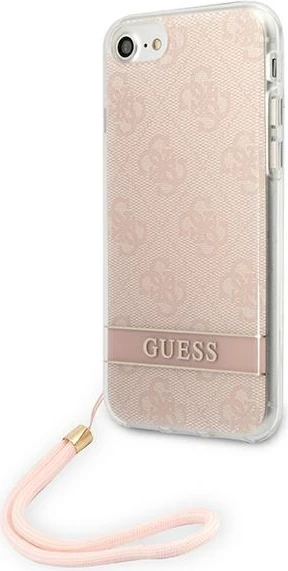 Mbështjellës Guess 4G Print Strap për iPhone SE 2022/SE 2020/7/8, rozë