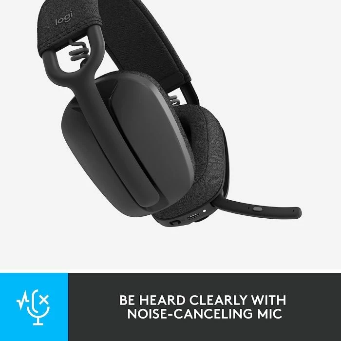 Kufje wireless Bluetooth LOGITECH Zone Vibe 100 981-001213, over-ear, mikrofon palosës me noise-cancelling, 40 mm, deri 20h bateri, Graphite