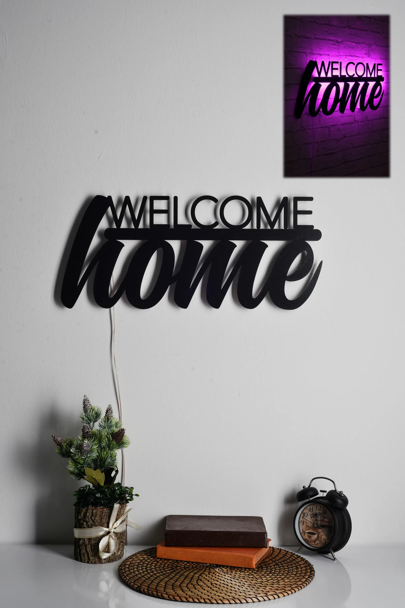 Ndriçim dekorativ LED, 'Welcome Home', ngjyrë rozë
