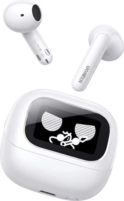 Kufje wireless UGREEN HiTune H6 Magic WS216 (65386), Bluetooth 6.0, Hi-Res LDAC, ekran me prekje në kuti, IPX5, 30 orë, të bardha