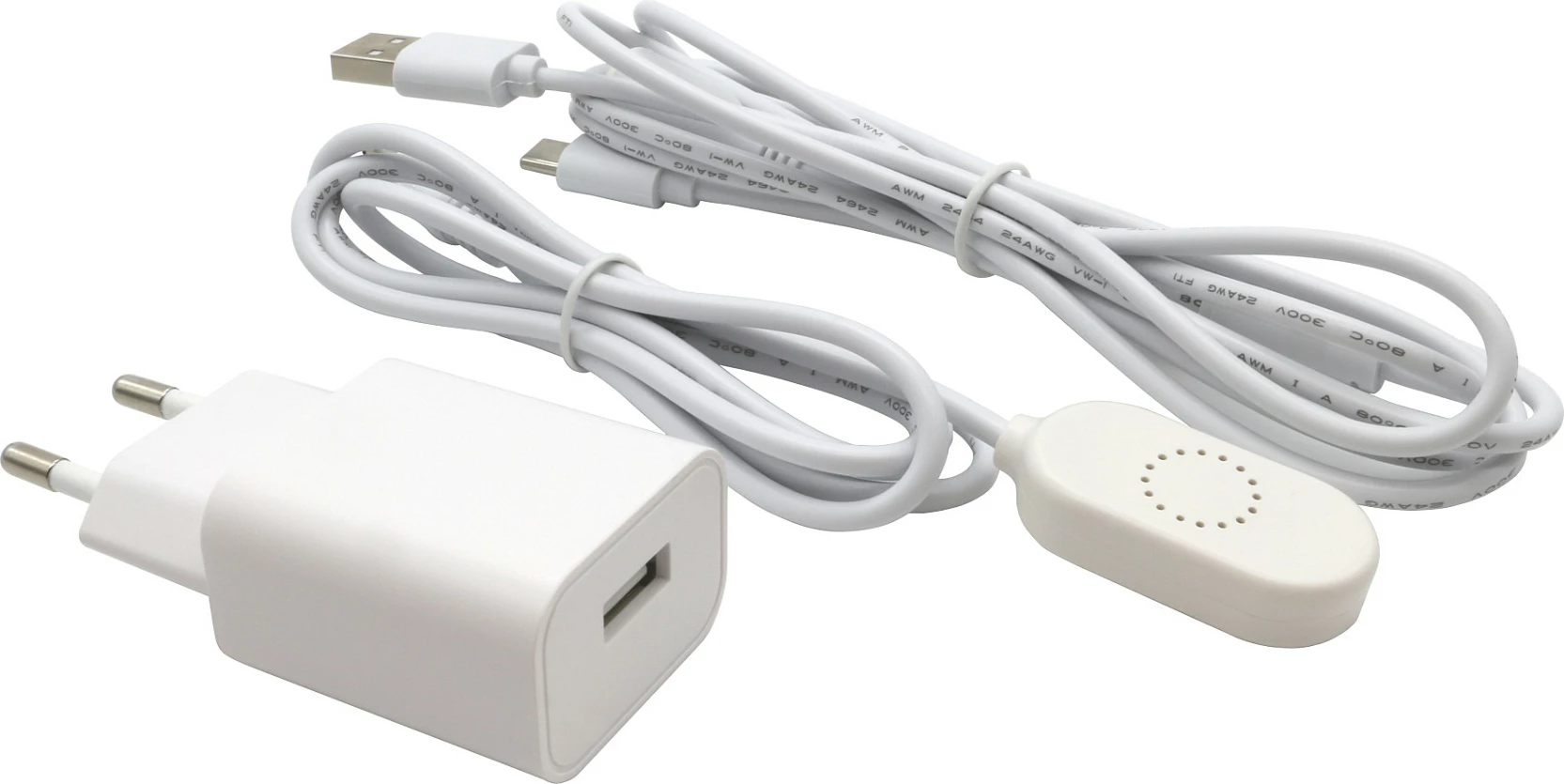 Karikues USB RealPower 511601, 5V 1A, kabllo 1.6 m, i bardhë