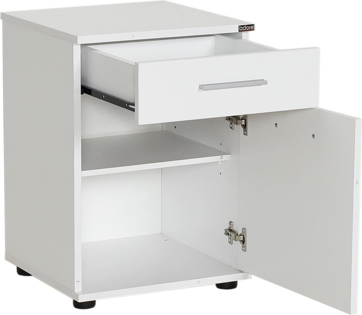 Komodinë e bardhë për dhomë gjumi, Hanah Home, Kmd-511-Bb-1