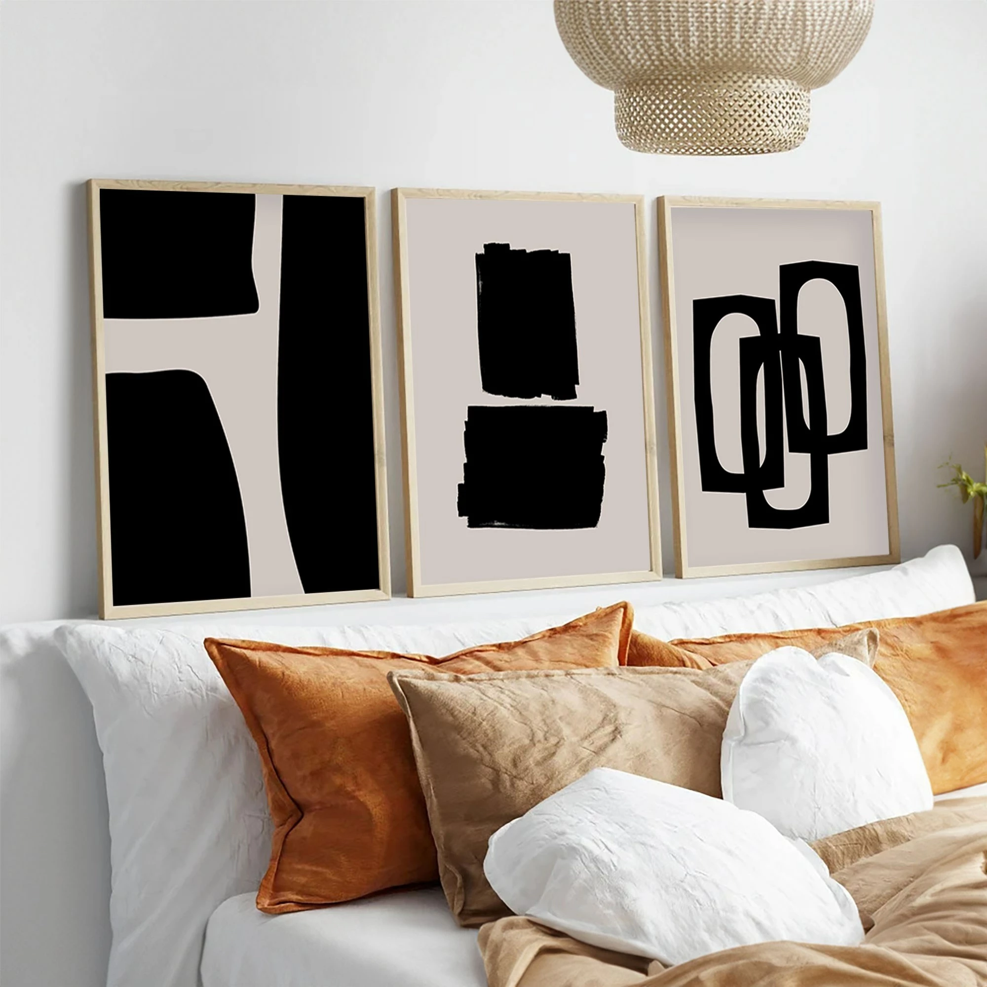 Pikturë dekorative me kornizë MDF (3 copë), Wallity, Huhu236, 20x30cm