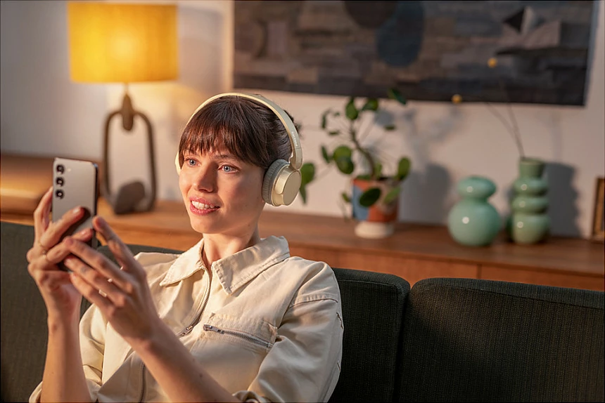 Kufje wireless Philips TAH3209BG/00, Bluetooth 5.3, 25h bateri, USB-C, bezhë