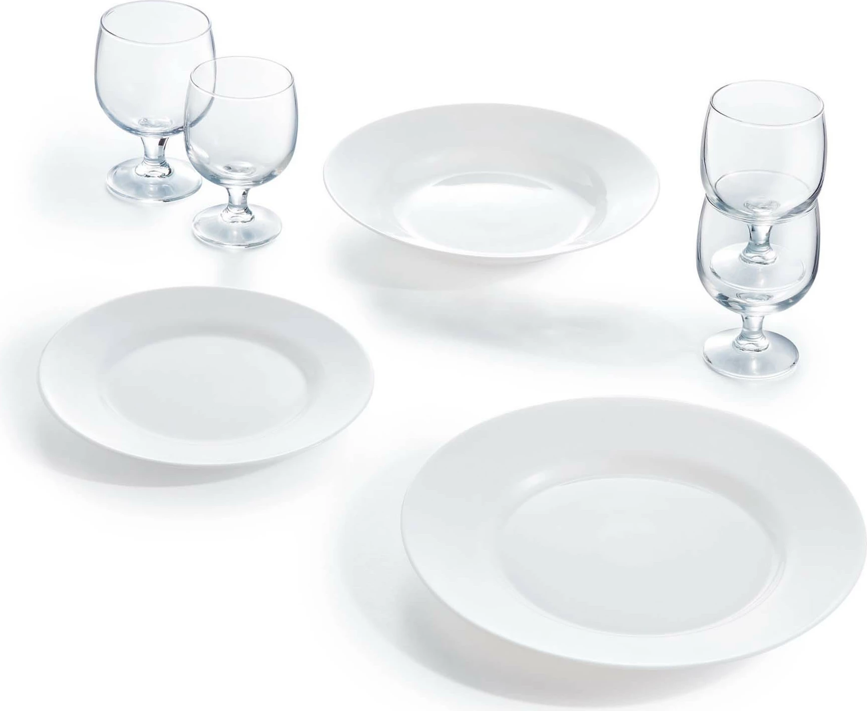 Pjatë e thellë Arcoroc Everyday 225x30 mm 650 ml, e bardhë, set 6 copë