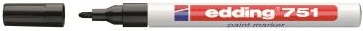 marker boje Edding 751 4-751001, majë e rrumbullakët 1–2 mm, i përhershëm, i zi
