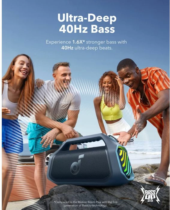 Altoparlant portativ Bluetooth Anker Soundcore BOOM 2 Plus 140W, IPX7, 20 orë, blu