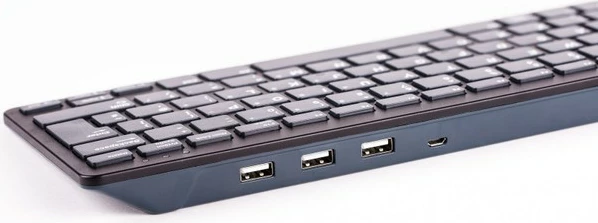 Tastierë mini Raspberry Pi SC0198, mekanike, USB, QWERTZ, e zezë, gri