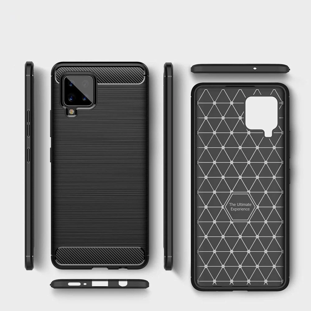 Mbështjellës Hurtel Carbon Case për Samsung Galaxy A42 5G, TPU, Blu