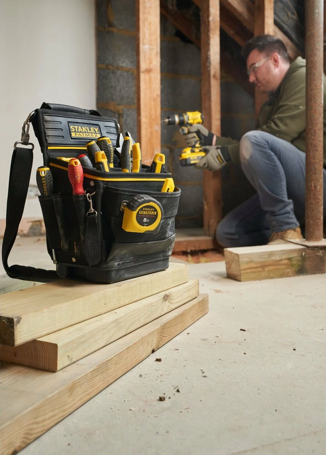 Çantë e hapur për vegla Stanley PRO-STACK FMST17624-1, 23×16.5×35 cm, 10 kg, e zezë me të verdhë