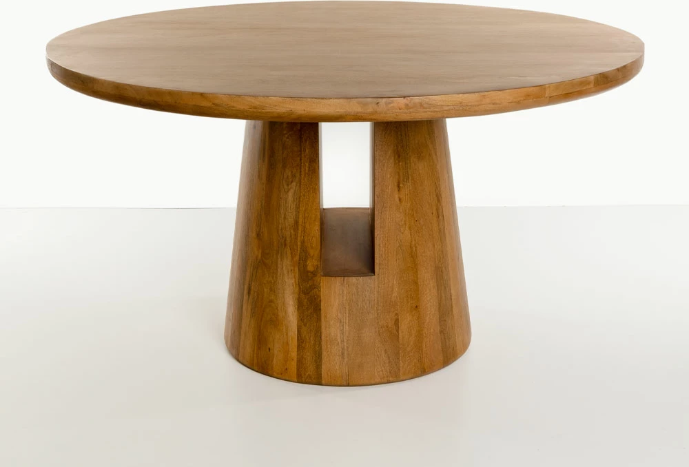 Tavolinë Gate, dru mango, ngjyrë natyrale, 140x140x75cm