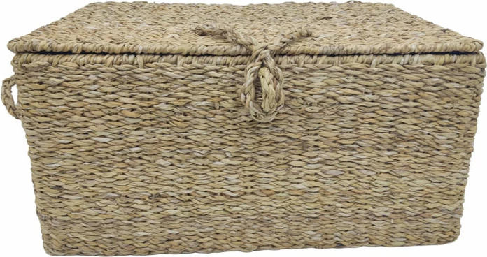 Set kuti ALMAR me kapak, 3 copë, kashtë deti, hekuri, 50x34x25cm