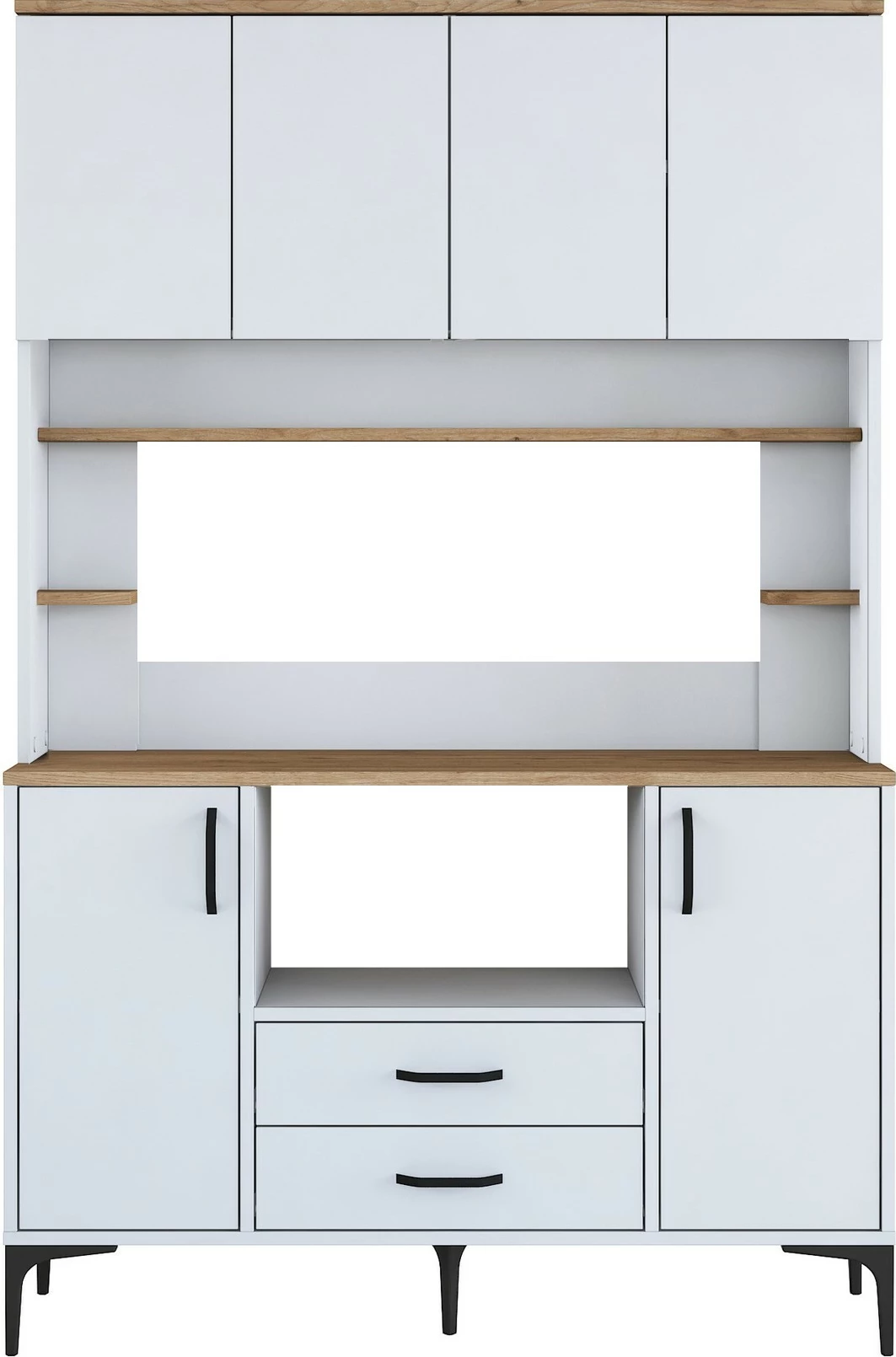 Dollap multifunksional Hanah Home, JE168 - 3257, ngjyrë e bardhë dhe arre