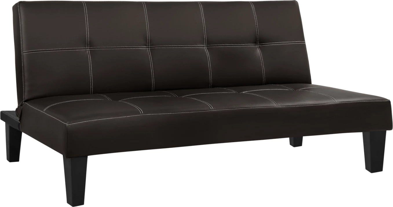 Divan/shtrat 3 vendësh, lëkurë PU ngjyrë kafe, FH3002.04, 186x90x82