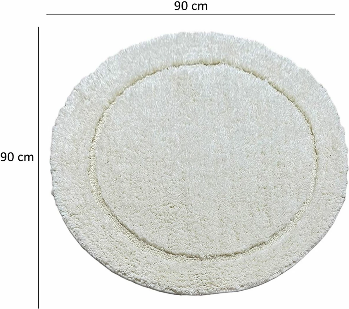 Tapet për banjo Mijölnir, lesh, ecru, 90x90cm