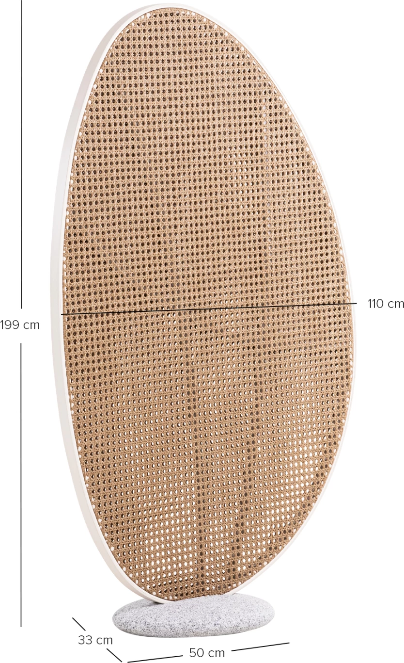 Ndarëse alumini KOMORABI, kornizë ngjyrë fildishi, thurje bexh, CD6180.01, 110x33x199cm