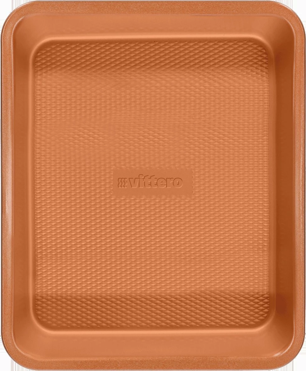 Tepsi pjekjeje Zwieger Vittero Oro 28x23.5x6 cm, çelik karboni, anti-ngjitëse, bakër