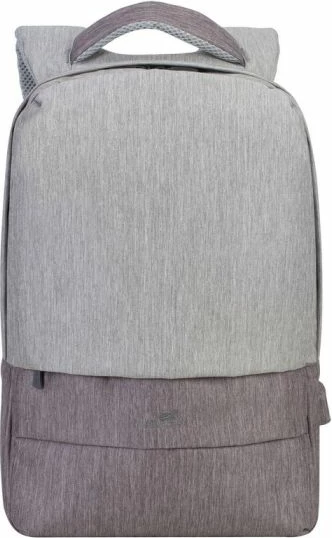 çantë shpine për laptop 15.6\" RIVACASE 7562, rezistente ndaj ujit, me USB, anti-vjedhje, gri/mocha