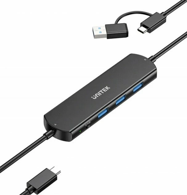 USB hub KVM Unitek U1344ABK01, 3x USB-A, 10 Gbps, USB 3.2 Gen2, USB-C/USB-A, i zi