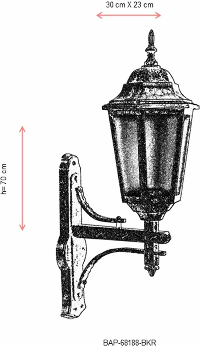 Llambë muri për jashtë Opviq, BAP-68188-BKR, ngjyrë kafe, 70cm