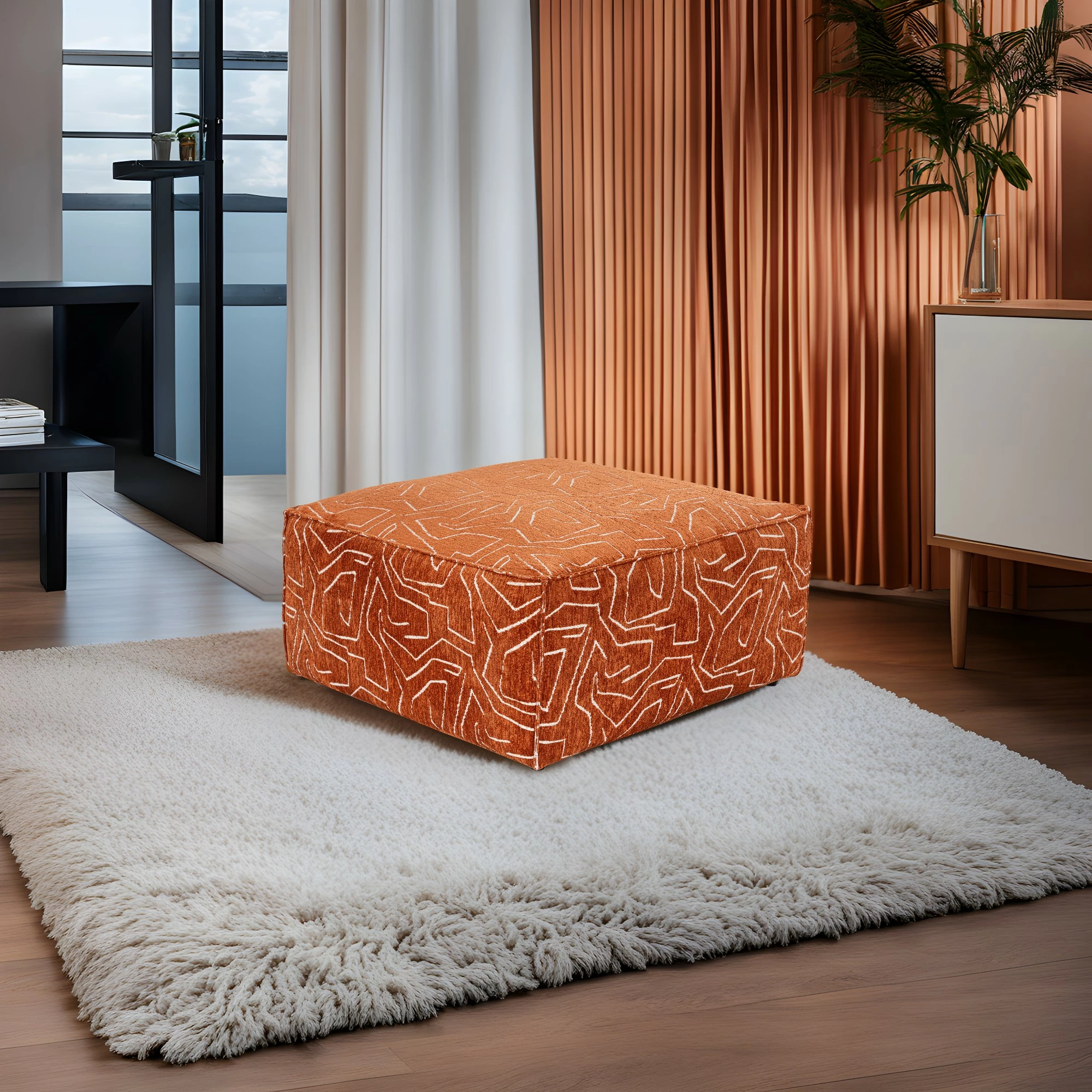 Puf Lora, portokalli, Atelier del Sofa