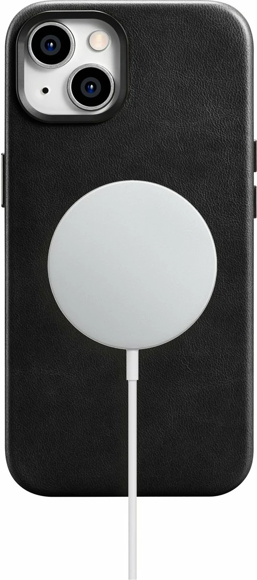 Mbështjellës iCarer Oil Wax Premium Leather për iPhone 14 Plus me MagSafe, i zi