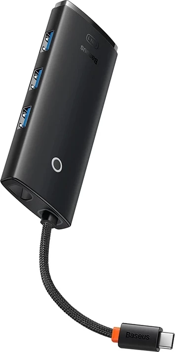 Kasë Baseus Lite Series 5in1, WKQX040001, USB-C në 3x USB 3.0 + USB-C + HDMI, e zezë