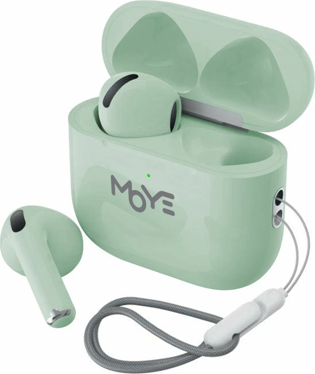 Kufje wireless MOYE Aurras 3 Lite, Bluetooth 5.4, deri 5 orë, USB-C, jeshile, set me kuti karikimi