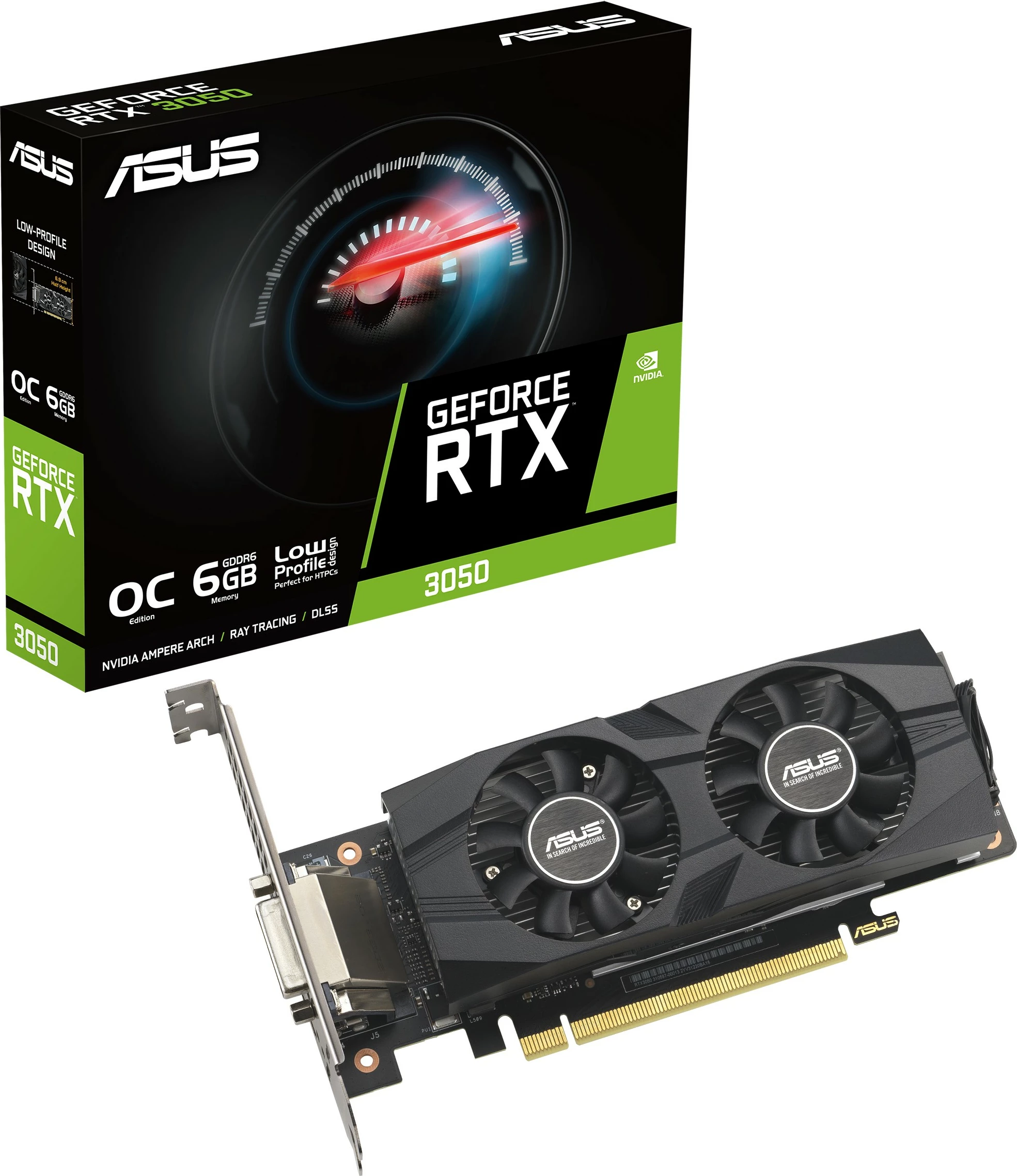Kartelë grafike ASUS GeForce RTX 3050 LP BRK OC Edition, 6 GB, GDDR6, PCI Express 4.0, e zezë